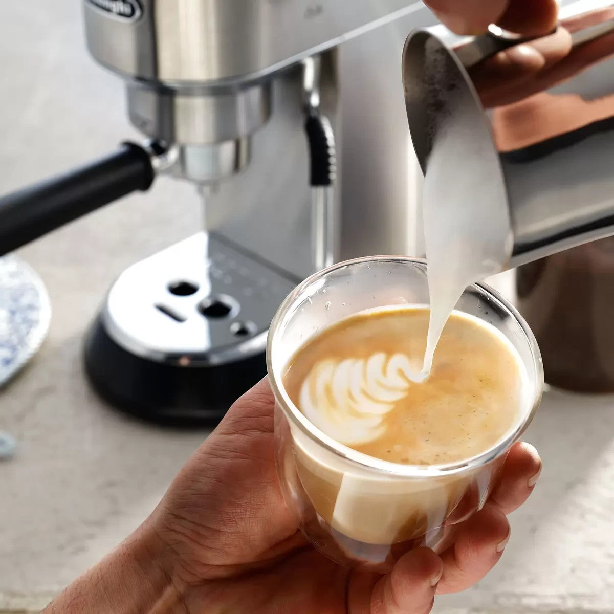 De'Longhi Dedica Arte Espresso Coffee Machine (EC885.M) In Silver