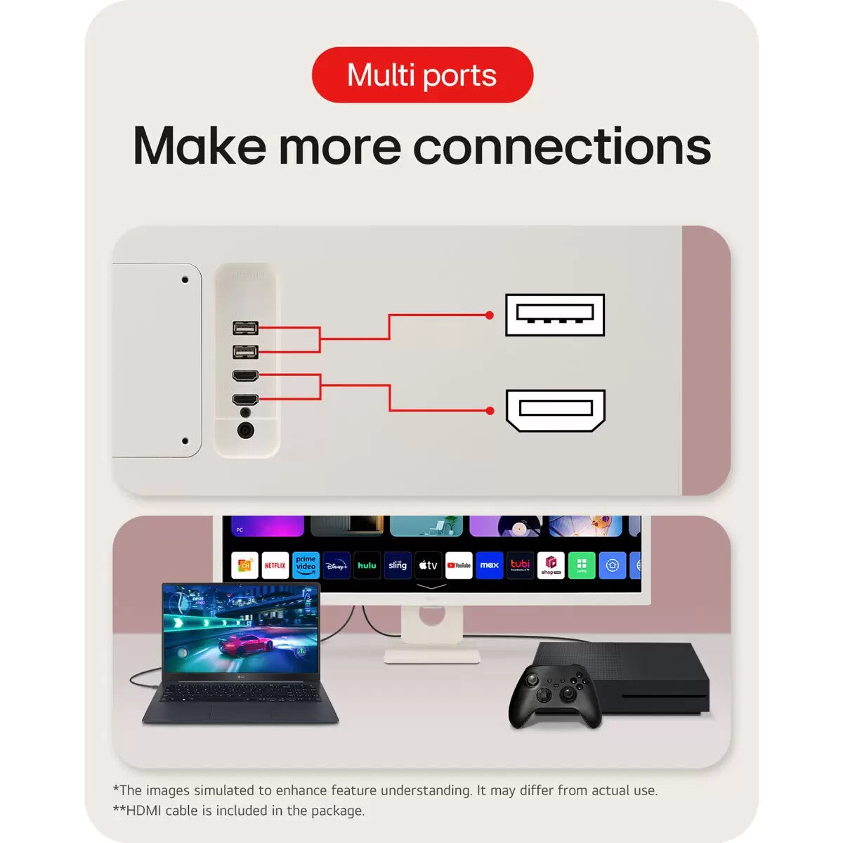 LG Smart Monitor 32 Inch Full HD 1080P, IPS Panel Smart TV Remote 32SR50F-W VAT