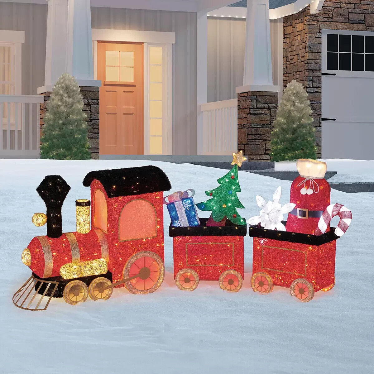 Costco Twinkling Christmas Train Set with 676 LED Lights 78.7 cm