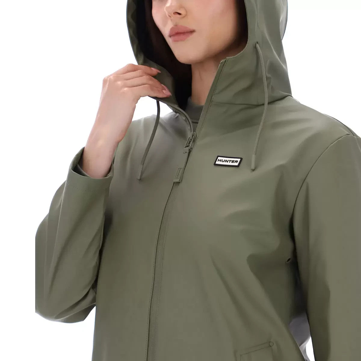 Hunter Women's Bay PU Raincoat Waterproof Windproof Green Medium