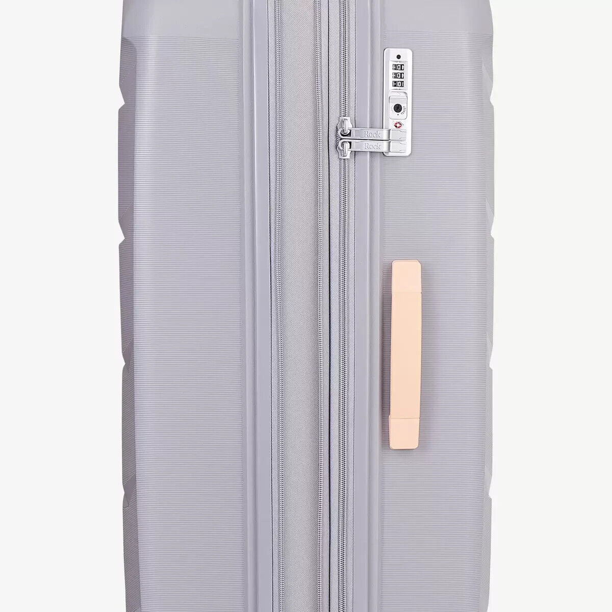 Rock Tulum 2 Piece Hardside Luggage Suitcase Set in Stylish Grey Spinner Wheels