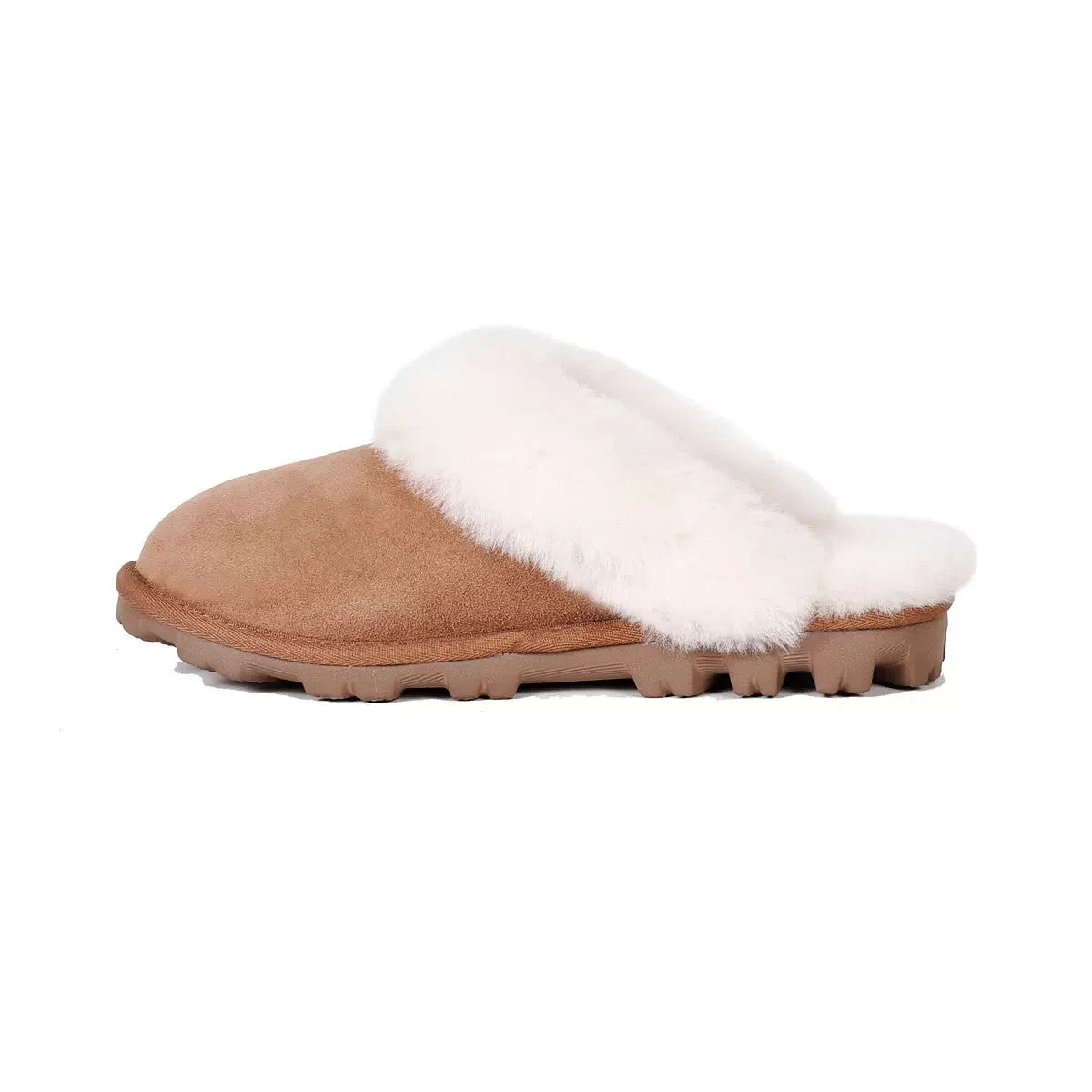 Kirkland Signature Women's Shearling Slippers in Chestnut Size UK7