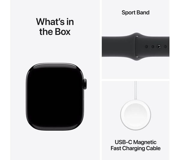 APPLE Watch Series 10 46 mm Jet Black Al Case with Black Sport Band, M/L GPS