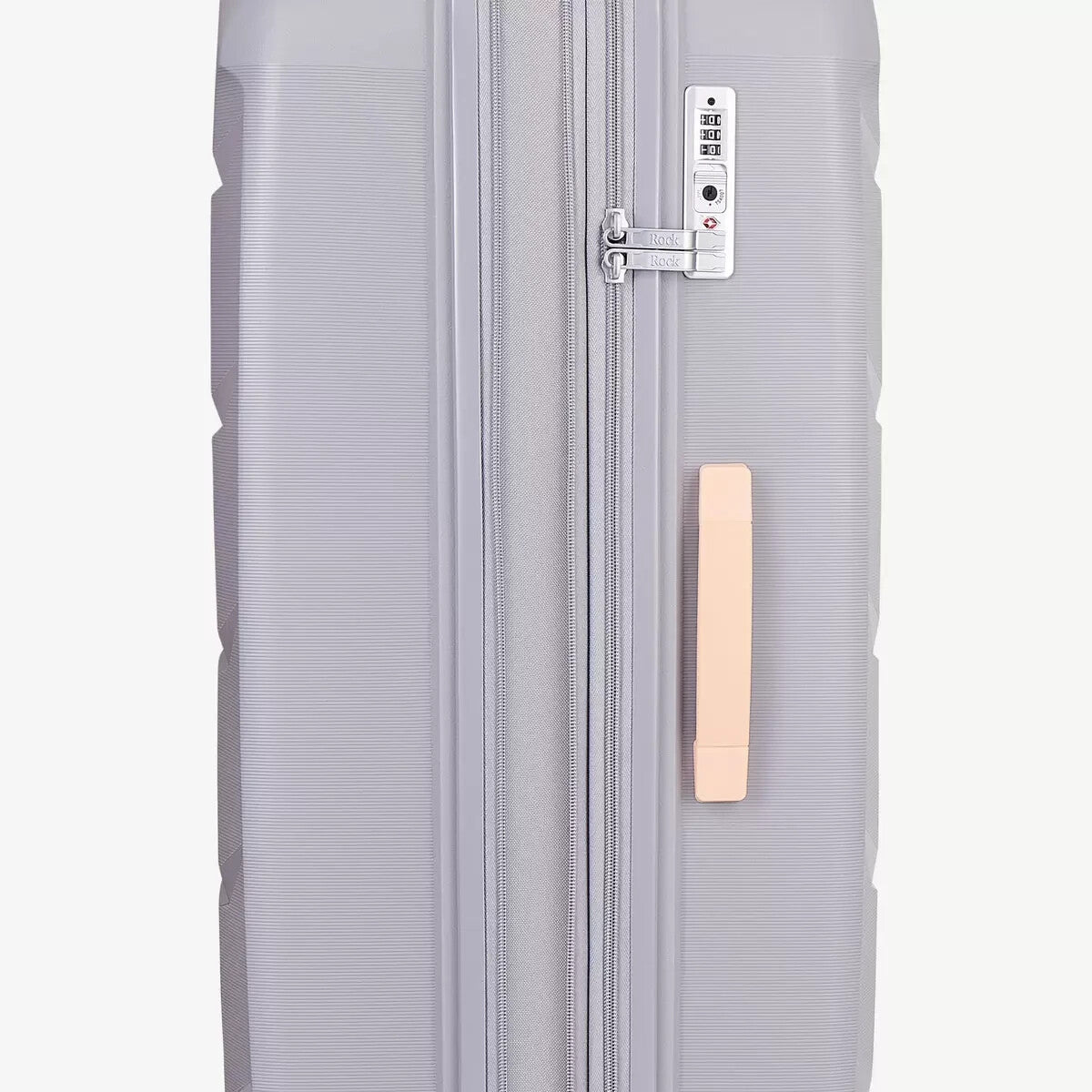 Rock Tulum 2 Piece Hardside Luggage Suitcase Set in Stylish Grey Spinner Wheels