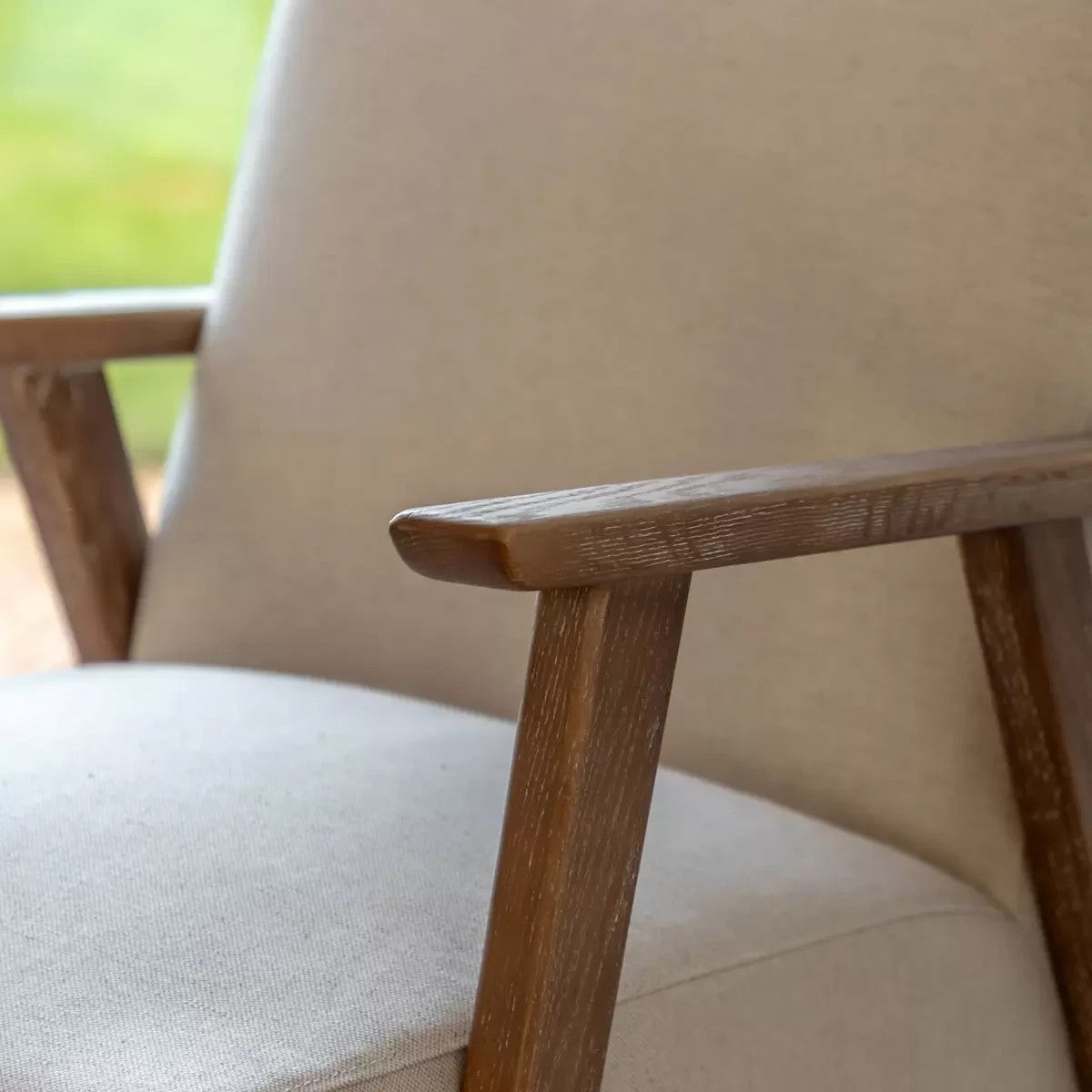 Gallery Neyland Natural Linen Armchair Chair Solid Wood