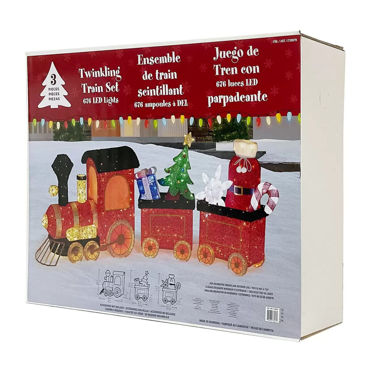 Costco Twinkling Christmas Train Set with 676 LED Lights 78.7 cm