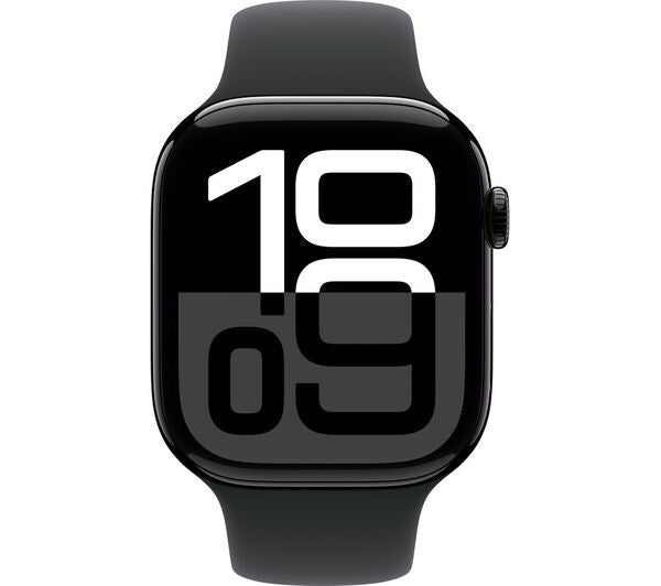 APPLE Watch Series 10 46 mm Jet Black Al Case with Black Sport Band, M/L GPS