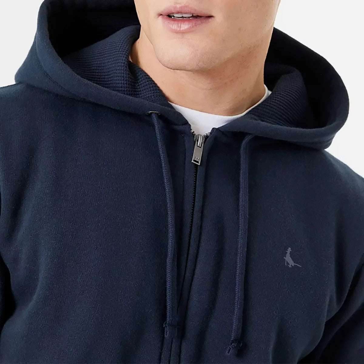 Jack Wills Men's Full Zip Hoody in Navy Size Large