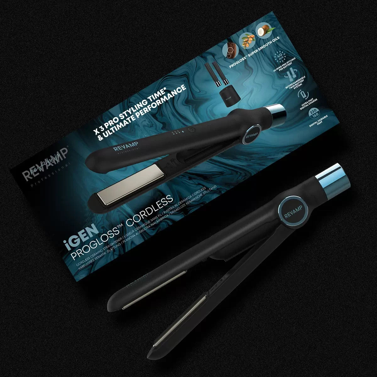 Revamp Igen Progloss Cordless Ceramic Hair Straightener Travel Set ST-2750-EU2