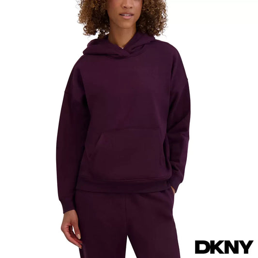 DKNY Sport Women's Fleece Hoodie in Purple, Large