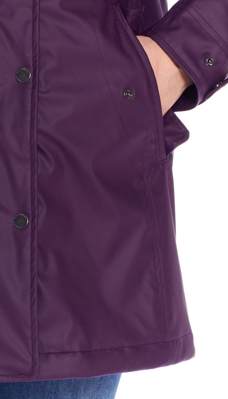 Weatherproof Ladies Slicker Jacket in Dark Plum