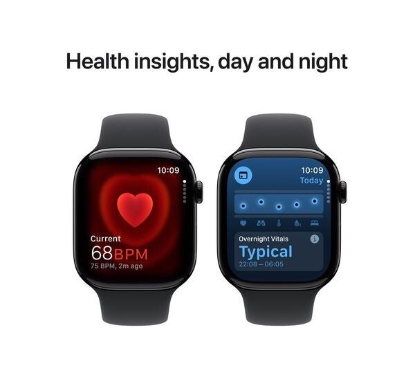 APPLE Watch Series 10 46 mm Jet Black Al Case with Black Sport Band, M/L GPS