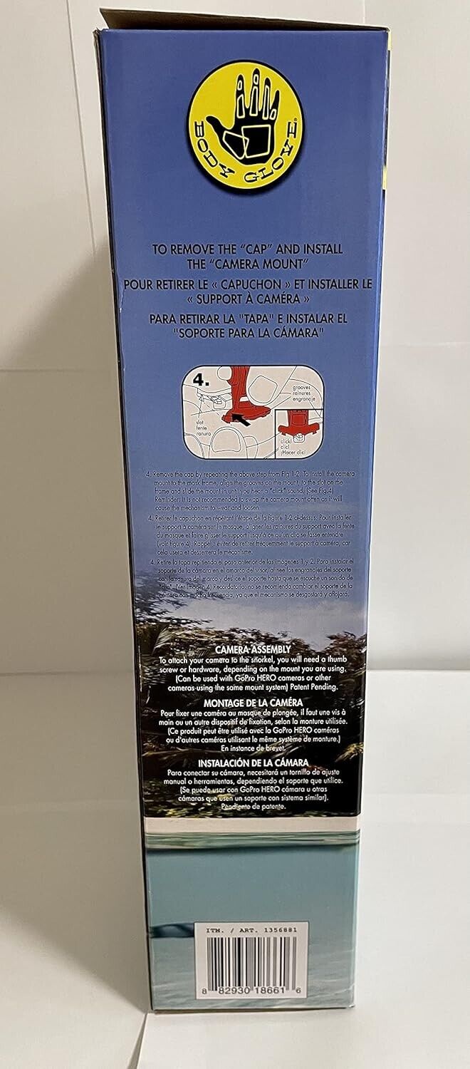 Body Glove Youth Snorkel Set Mesh Gear Bag Action Camera Ready GoPro Mount L/XL