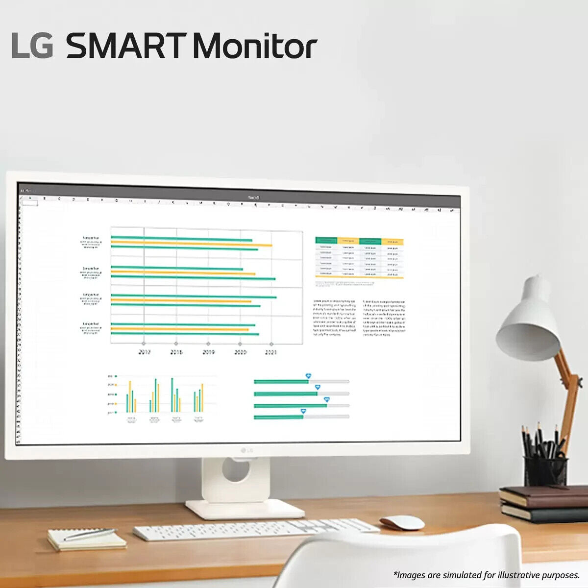 LG Smart Monitor 32 Inch Full HD 1080P, IPS Panel Smart TV Remote 32SR50F-W VAT