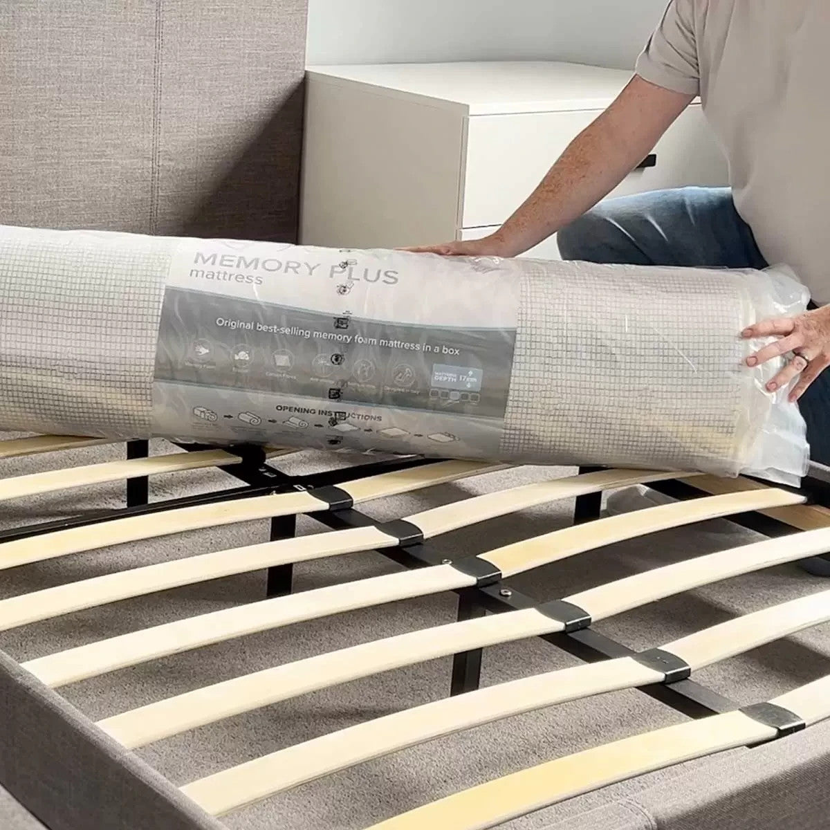King Size Dormeo Memory Plus Rolled Mattress, Rolled Sealed  150 x 200 cm Medium