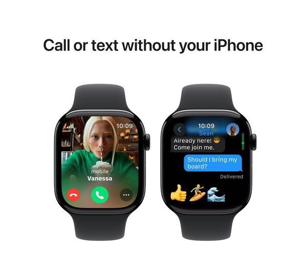 APPLE Watch Series 10 46 mm Jet Black Al Case with Black Sport Band, M/L GPS