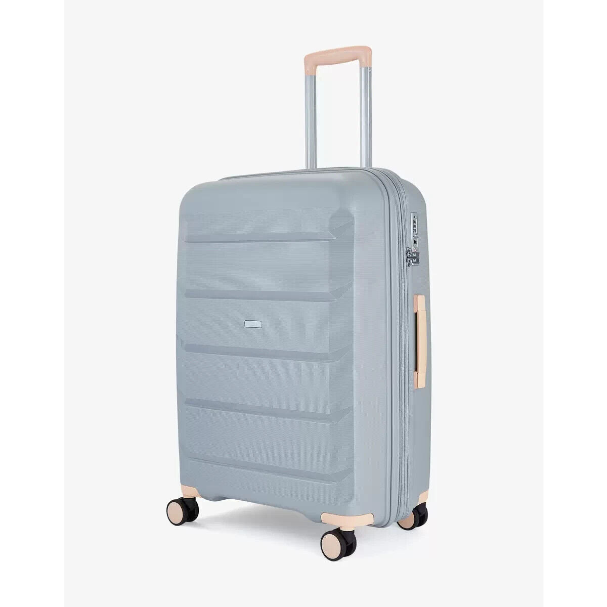 Rock Tulum 2 Piece Hardside Luggage Suitcase Set in Stylish Grey Spinner Wheels