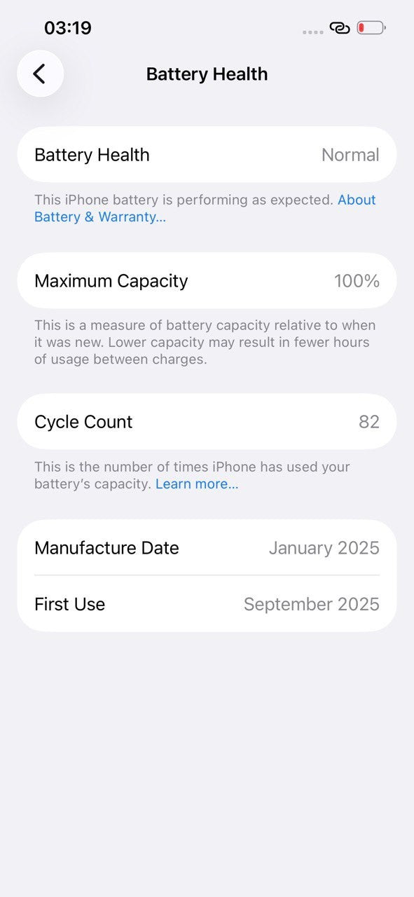 Apple iPhone 16e 256GB Sim Free Mobile Phone in Black, MD1T4QN/A - 82 Cycles