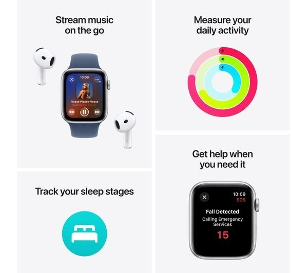 APPLE Watch SE - 44 mm Midnight Aluminium Case with Ink Sport Loop GPS VAT