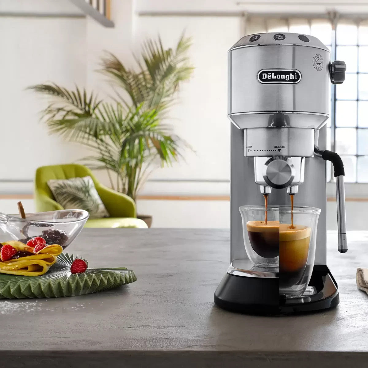 De'Longhi Dedica Arte Espresso Coffee Machine (EC885.M) In Silver