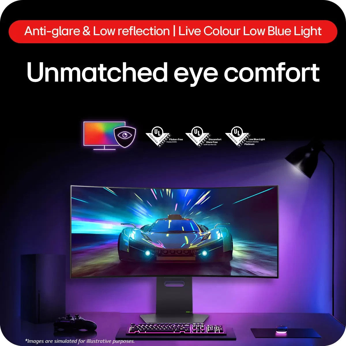 LG Gaming Monitor 34 Inch UltraGear WQHD 240Hz OLED , 34GS95QE-B Black VAT