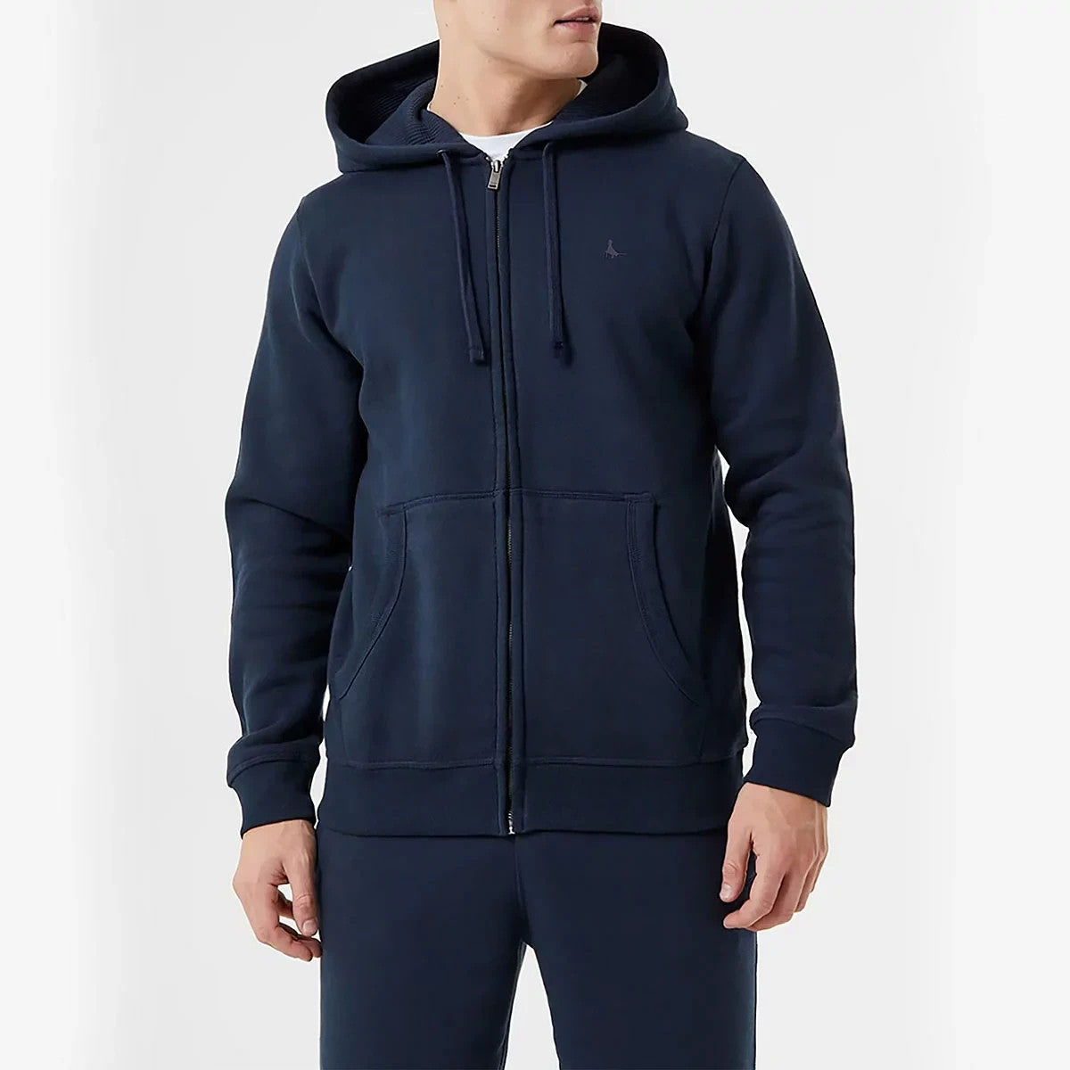 Jack Wills Men's Full Zip Hoody in Navy Size Large