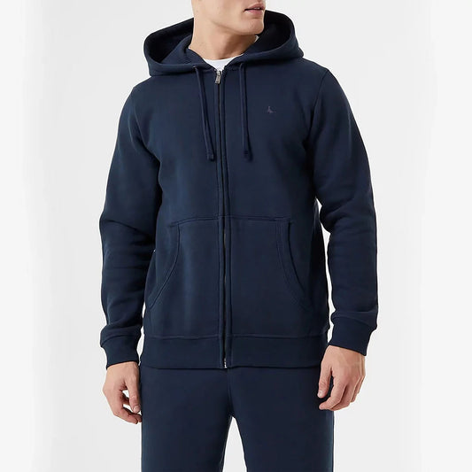 Jack Wills Men's Full Zip Hoody in Navy Size Large