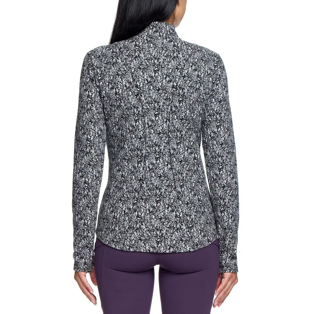 Spyder Women’s Fleece Printed 1/4 Zip, Black/White, Size M