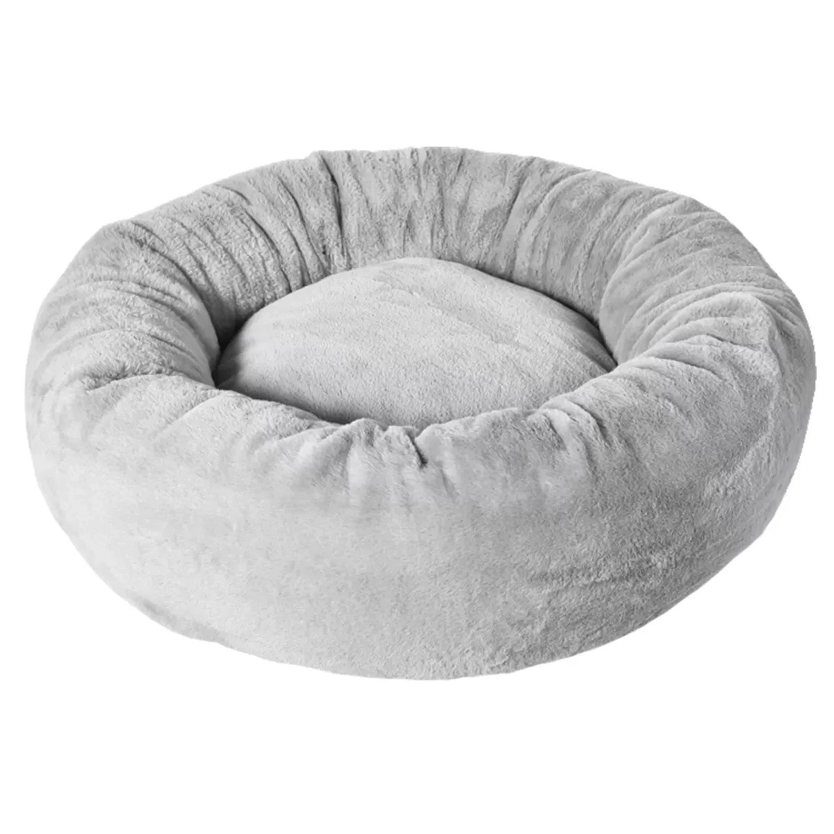 Mighty Paws Oval Faux Fur Pet Bed, 75cm x 24cm In Grey - Ref 5620-1-K