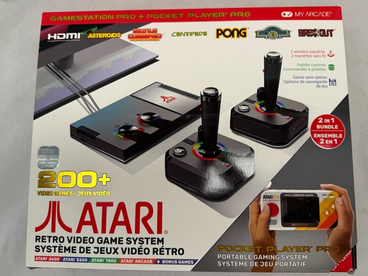 Atari Retro Video Game System & Pocket Player Pro