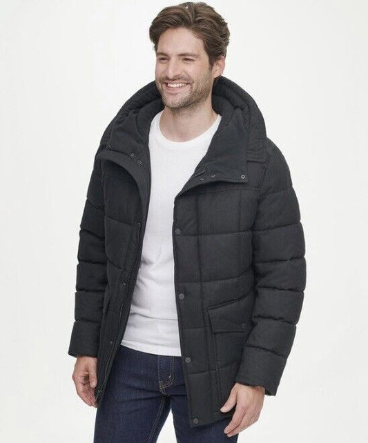 Andrew Marc Men's Textured Coat Jacket In Black Size: L