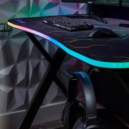 X Rocker Pulsar Max RGB Gaming Desk with LED Lights New XRocker