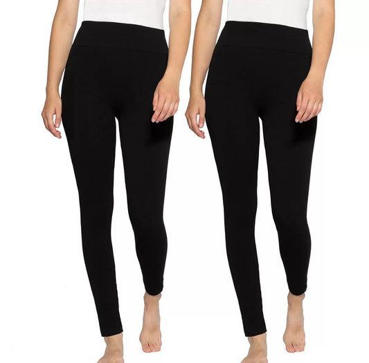 Ellen Reyes Fleece Lined Leggings 2 Pack, Size L