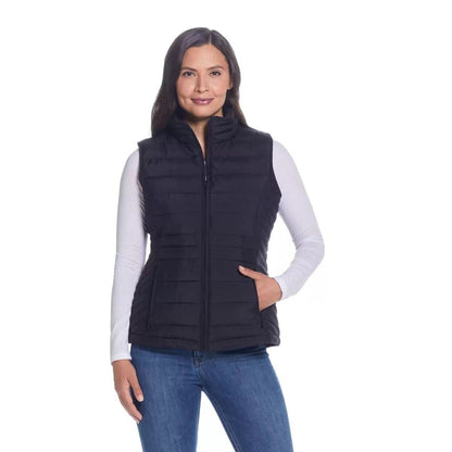 Weatherproof Ladies Quilted Plush 3/4 Vest in Black Size Large