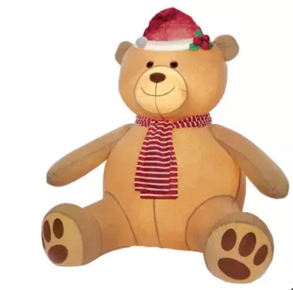 Inflatable Big Teddy Bear Christmas 8ft (2.4m with 192 LED Lights Outdoor Indoor