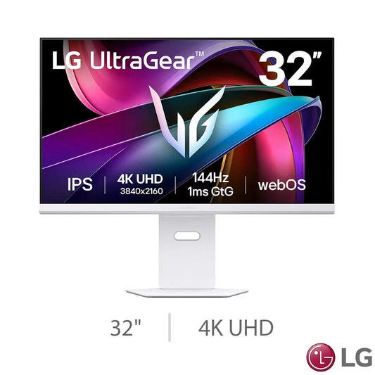 LG UltraGear 32 Inch 4K Ultra HD 144Hz IPS Smart Gaming Monitor, 32G810SA-W VAT