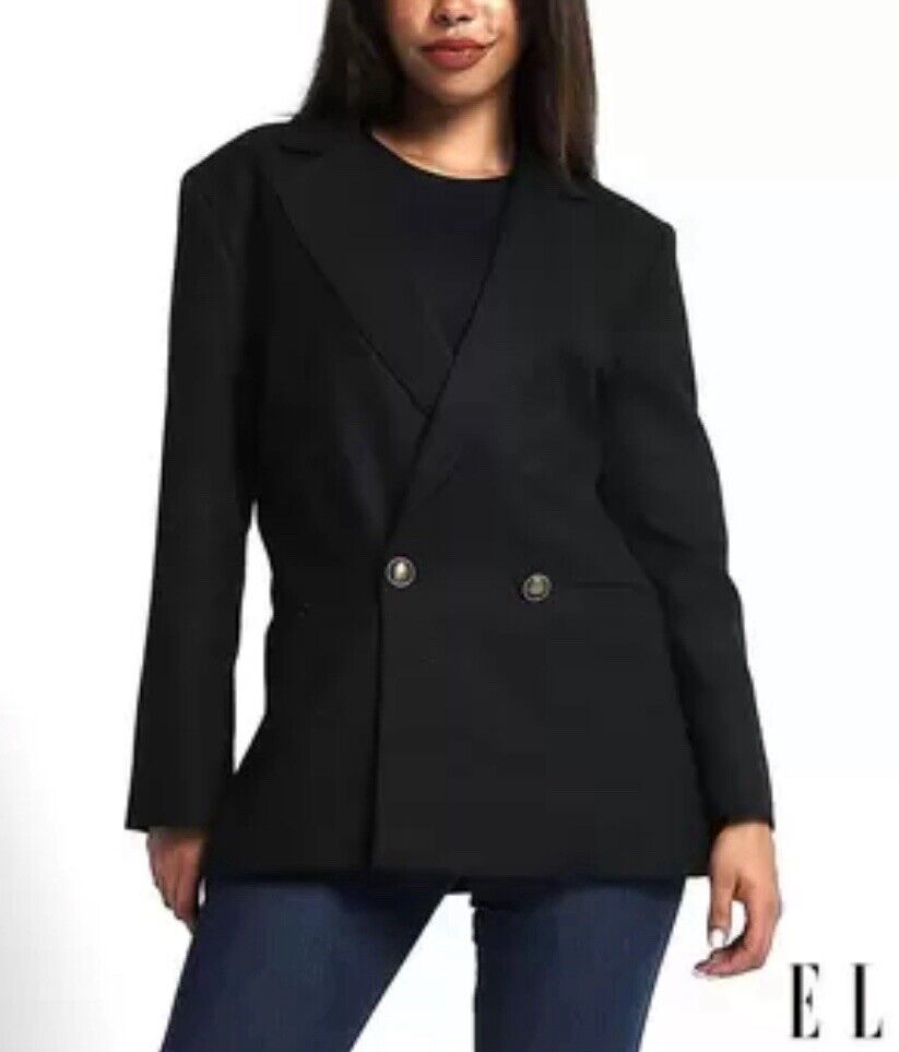 Elle Ladies Blazer In Black Size 10