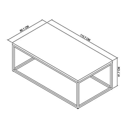 Bentley Designs Lazio Zinc & Dark Grey Coffee Table 114 x 60 cm **