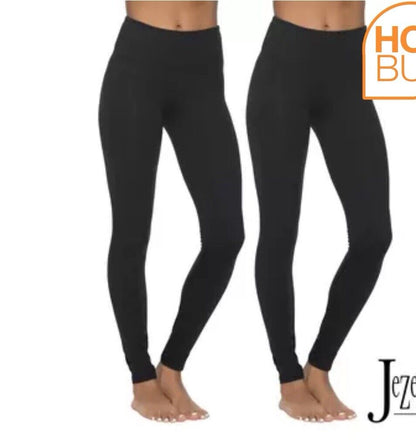 Jezebel 2 Pack Sueded Lightweight Legging - Medium - Black - New