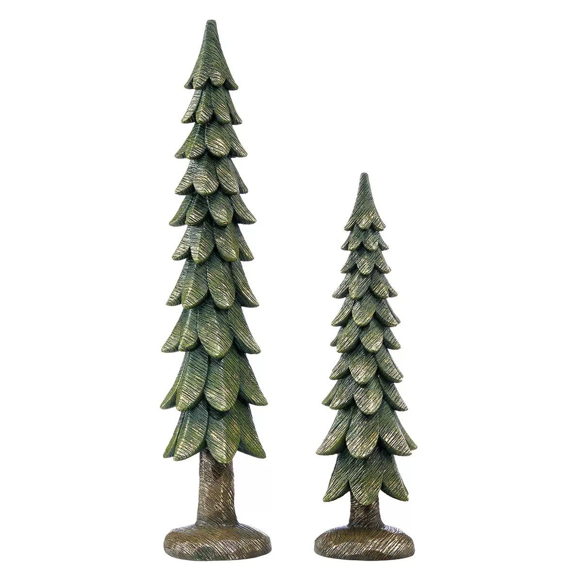 Decorative Deer Family with Trees 5 Piece White/Gold