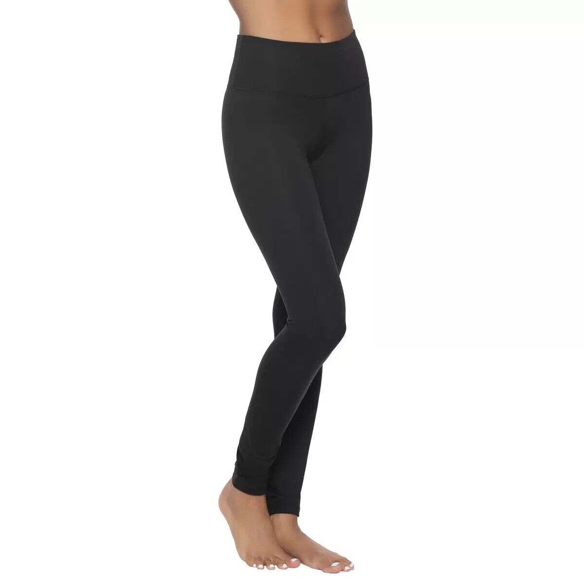 JeZeBeL 2 Pairs Sueded Lightweight Wide Waistband Leggings Black Sizes S