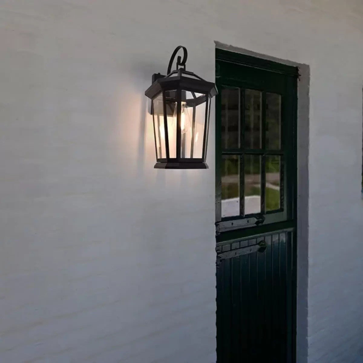 Lutec Traditional Outdoor Wall Lantern Light in Black