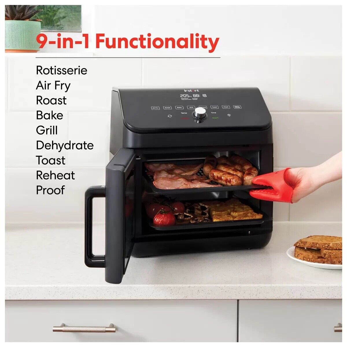 NEW Instant 13L Gourmet Air Fryer Oven in Black /Free Delivery.**