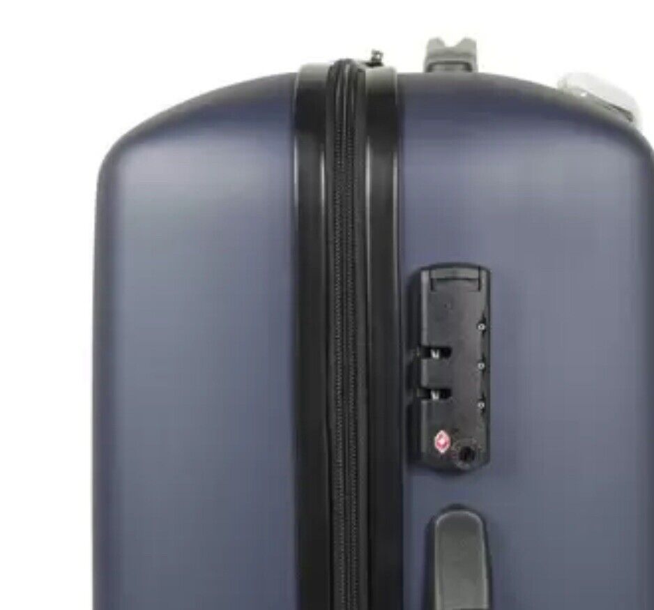 Rock Pacific 3 Piece Hardside Luggage In Navy, New- Box Open