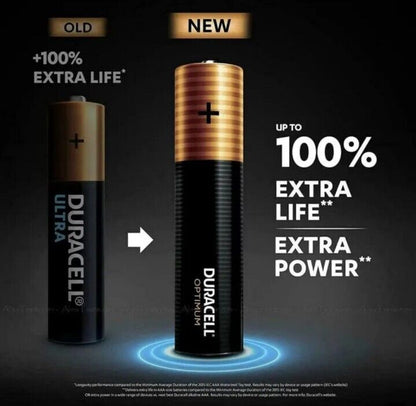 Duracell Optimum AAA Batteries 100% Extra Life Extra Power Battery