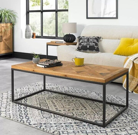 Bentley Designs Greenwich Rustic Oak & Peppercorn Coffee Table. *1