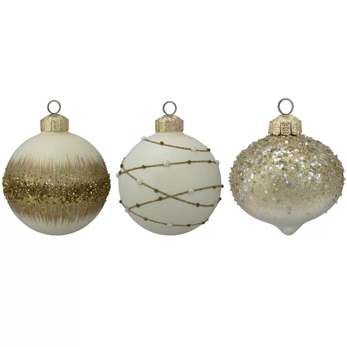 3.5 Inches (9cm) Assorted Christmas Glass Ornaments Set of 18