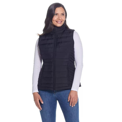 Weatherproof Ladies Quilted Plush 3/4 Vest in Black Size Medium