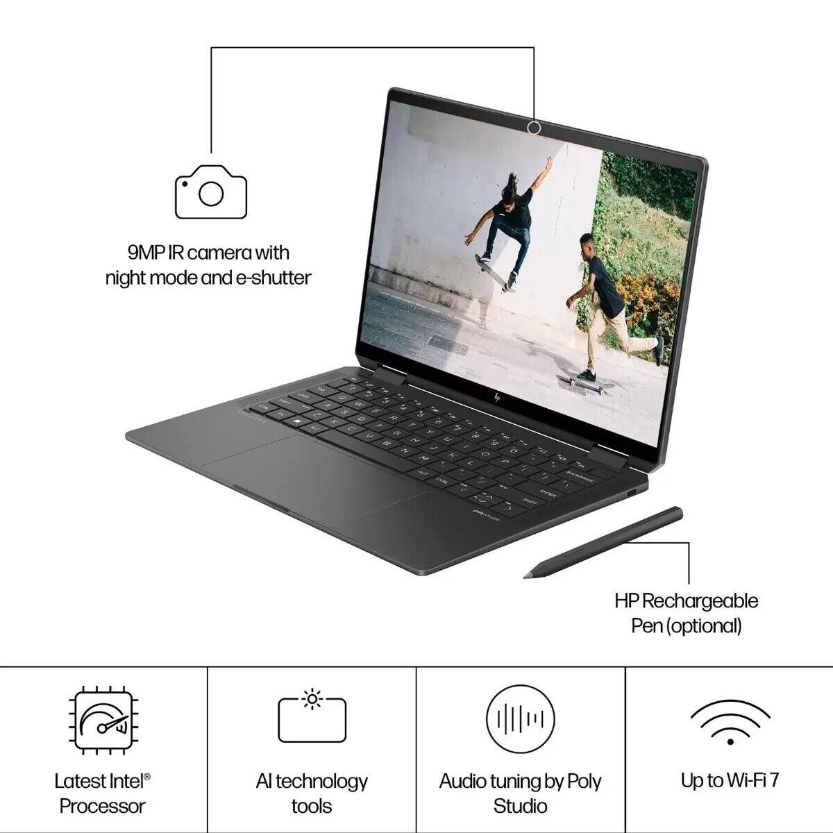 HP Spectre x360 14-eu0006na Convertible OLED Touchscreen Laptop, Core™ Ultra 5 -