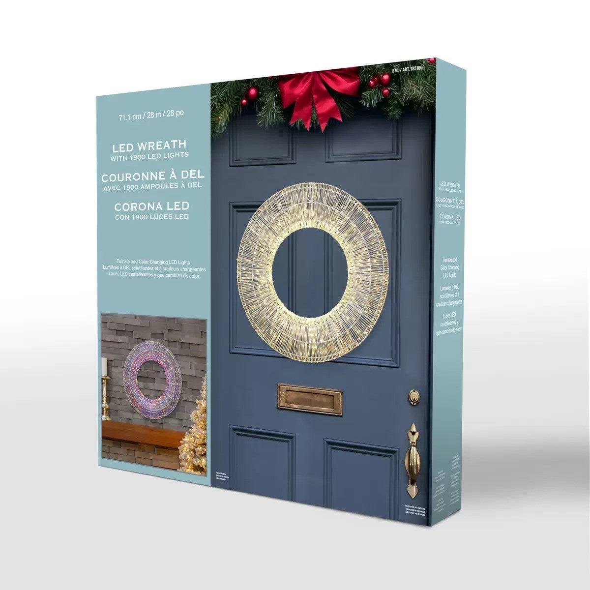 28 Inch Wreath with 1900 LED Lights